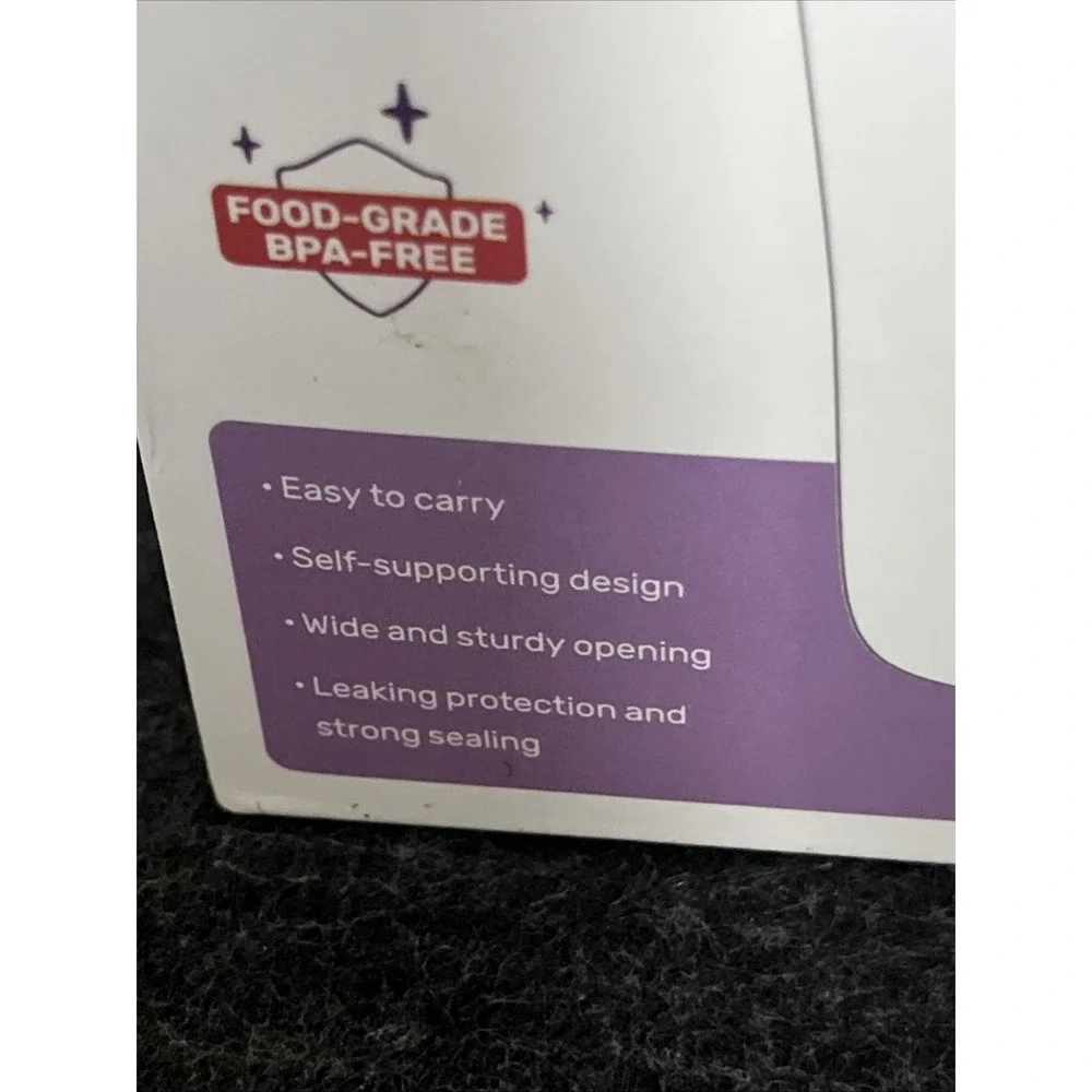 Nuliie Silicone Breastmilk Storage Bags 7‎ Pcs, 8oz/240ml, Double Seal